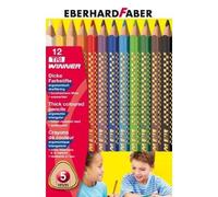 Eberhard Faber - Crayons de couleur triangulaires Tri Winner, 12 couleurs assorties