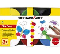 Eberhard Faber EF-578606 Peinture pour les doigts 6 couleurs 6x40 ml