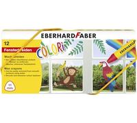 EBERHARD FABER Fenster-Wachsmalkreide, dreieckig, 12er- | Crayons de cire pour vitres et papier, lavables à l'eau