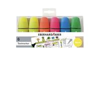 Eberhard Faber Lot de 6 mini surligneurs de couleur fluo pour marquage, documents, livres, école, travail, université, bureau, fournitures pour enseignants, étudiants, papeterie, sacs de fête