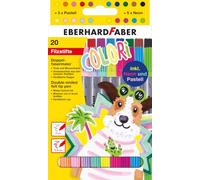 Eberhard Faber - Lot de feutres Colori, 20 pièces | Crayons de couleur à pointe épaisse et fine dans un étui en carton