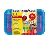 Eberhard Faber – Crayons de cire Colori 524011, 10 triangulaires résistants à l'eau, étui plastique