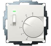 Eberle Régulateur de pièce UTE 1015 (RAL 9010 Blanc Brillant, Dimensions 55 x 55, 5-30 C, AC 230 V, 1 Ouverture, 10 A, Baisse de la température Environ 4 K, Interrupteur Marche/arrêt, Affichage