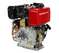 EBERTH 10 CV Moteur thermique diesel Moteur de kart, arbre 25,4 mm Ø, démarreur électrique, batterie 20ah 12V, sécurité contre manque d'huile, 4 temps, 1 cylindre, 406 ccm cylindrée