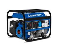 EBERTH 1000 Watt Groupe electrogene Generateur electrique portable moteur à essence 3 CV, 4 temps, 1x 230V, 1x 12V, monophasé, démarrage par câble, voltmètre, jauge de carburant, compact, poids 21kg