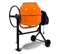 EBERTH 160L Bétonnière électrique (650W, portable, châssis, tambour et couronne dentée en acier, volant verrouillable)