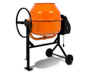 EBERTH 180L Bétonnière Électrique, 650W, Portable, Châssis, Tambour et Couronne Dentée en Acier, Volant Verrouillable, Plaque de Base Stable, pour Travaux de Construction, Dallage, Professionelle