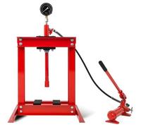 EBERTH 6T Presse hydraulique d'atelier avec manomètre (2 mors, rentrée automatique du piston, hauteur de travail 355 mm)