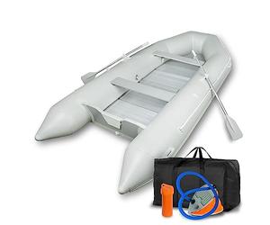 EBERTH Bateau Gonflable Bateau Gonflable en PVC Robuste pour 8 Personnes, 4,60m x 1,90m, 2X Banc, 2X pagaies, Plancher en Aluminium, kit de réparation, Pompe, Sac de Transport, jusqu'à 1100 kg