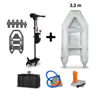 EBERTH Bateau pneumatique avec moteur, 3-8 personnes, 50-86 LBS hors-bord