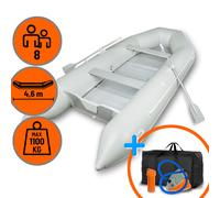 EBERTH Bateau Pneumatique Bateau Gonflable PVC Robuste pour 8 pers., 4,6x1,9m