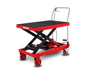 EBERTH Chariot Élévateur à Ciseaux Table Élévatrice Capacité de 750kg (Acier, Roues Robustes et Silencieuses, Table 820x520mm, Hauteur de Levage 280-780mm, Pédale de Levage, Poignée de Descente)
