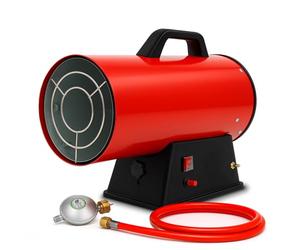 EBERTH Chauffage direct au gaz 30 kW (avec tuyau à gaz et régulateur de pression, protection contre la surchauffe, thermostat intégré, allumage piézoélectrique 230 V, poignée de transport)