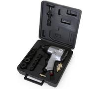 EBERTH Clé à chocs pneumatique 1/2 pouce avec coffret et nombreux accessoires (couple de 311 Nm, rallonge de 100 mm, régulateur de couple)