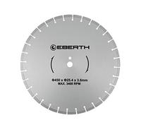 EBERTH Disque à tronçonner diamanté pour la pierre, le béton et le carrelage, Disque diamant de 450 mm de diamètre, alésage de 25,4 mm, épaisseur de 3,6 mm, pour granit, céramique, marbre