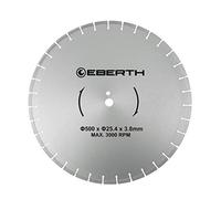 EBERTH Disque à tronçonner diamanté pour la pierre, le béton et le carrelage, Disque diamant de 500 mm de diamètre, alésage de 25,4 mm, épaisseur de 3,8 mm, pour granit, céramique, marbre