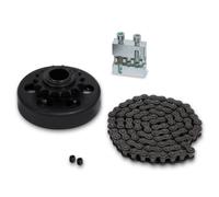 EBERTH Embrayage centrifuge pour arbre 25mm Ø, Embrayage à chaîne avec chaîne type 428# 1,2m et Toolkit, Embrayage centrifuge à dents