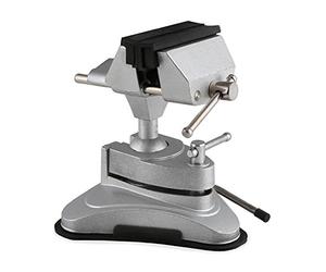 EBERTH Etau à rotule avec largeur de mâchoire de 75 mm, rotule pour un alignement flexible, pied ventouse pour un maintien ferme, mâchoires de protection pour protéger les pièces fragiles, robuste