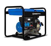 EBERTH Générateur de courant de secours diesel 2000 W avec moteur diesel 3,8 CV, 4 temps, 2 x 230 V, 1 x 12 V, régulateur automatique AVR, sécurité en cas de manque d'huile, démarreur à câble