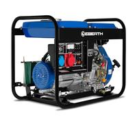 EBERTH Groupe électrogène de secours 5000 W, groupe électrogène diesel 10 CV, 4 temps, démarreur électrique, 3 phases, 1 x 400 V, 1 x 230 V, 1 x 12 V, régulateur automatique