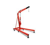 EBERTH Grue d’Atelier Chèvre de Levage d'une Puissance Maximale de 2000kg, Grue Hydraulique pour l'atelier avec Flèche de Grue Réglable en 4 Positions 1050-1590mm, Pliable, 6 Roues Pivotantes