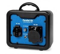 EBERTH Kit de mise en parallèle pour groupes électrogènes à onduleur, fonctionnement en parallèle de 2 générateurs, puissance totale du système jusqu'à 6 650 W, prises 230 V 32 A et 16 A, 1,3 kg