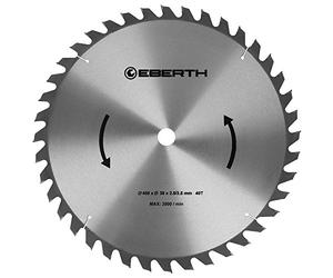 EBERTH Lame de Scie Circulaire en Acier avec Dents en Carbure pour la Coupe du Bois (Diamètre 450mm, Alésage 30mm, Épaisseur de la Lame 2.5mm, Largeur de Coupe 3.5mm, 40 Dents, RPM Max. 3500)