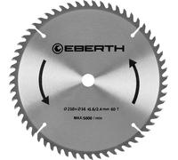 EBERTH Lame de scie circulaire Lame de scie circulaire Lame de scie circulaire en acier avec dents en métal dur pour la coupe du bois (diamètre 210mm, alésage 16mm, épaisseur de lame 1.6mm)