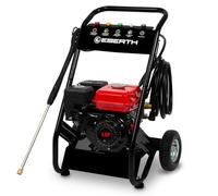 EBERTH Nettoyeur Haute Pression, Moteur à Essence 4 Temps de 6,5 CV, Nettoyeur Haute Pression Auto-Aspirant avec Une Pression de Travail de 210 Bars, avec 5 Buses et Un Tuyau pour Aspirer l'eau