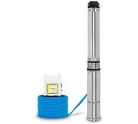 EBERTH Pompe de puits profond 4" pompe à eau immergée pour puits, électrique 550W, pompe submersible pour puits, diamètre 4 pouces (10cm), câble électrique 20m, hauteur de refoulement max. 43m