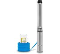 EBERTH Pompe de puits profond 4" pompe à eau immergée pour puits, électrique 750W, pompe submersible pour puits, diamètre 4 pouces (10cm), câble électrique 20m, hauteur de refoulement max. 56m