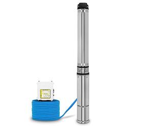 EBERTH Pompe de puits profond 4" pompe à eau immergée pour puits, électrique 750W, pompe submersible pour puits, diamètre 4 pouces (10cm), câble électrique 20m, hauteur de refoulement max. 56m