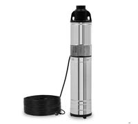 EBERTH Pompe pour puits profond 4" en acier inoxydable, électrique 550 W, diamètre 4 pouces (10 cm), filetage de raccordement 1 1/4 pouce, câble d'alimentation 15 m, profondeur de travail max. 15 m