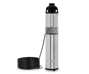 EBERTH Pompe pour puits profond 4" en acier inoxydable, électrique 550 W, diamètre 4 pouces (10 cm), filetage de raccordement 1 1/4 pouce, câble d'alimentation 15 m, profondeur de travail max. 15 m