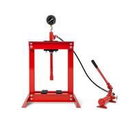 EBERTH Presse hydraulique d'atelier 6T Presse hydraulique avec manomètre, presse de table, hauteur de travail 355 mm, largeur de travail 350 mm, hauteur totale 860 mm, 2 mâchoires de support, cylindre