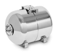 EBERTH Réservoir à Vessie sous Pression 100L, 6 Bar, Groupe de surpression, Cuve, Ballon, raccordement 1" pour Pompe Domestique, Pompe de puit, Acier Inoxydable, Surpresseur, Horizontal, paroi 1,2mm