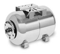 EBERTH Réservoir à Vessie sous Pression 50L, 6 Bar, Groupe de surpression, Cuve, Ballon, raccordement 1" pour Pompe Domestique, Pompe de puit, Acier Inoxydable, Surpresseur, Horizontal, paroi 0,8mm