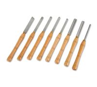 EBERTH Set de couteaux à tourner avec coffret en bois, 8 fers à tourner HSS de haute qualité, acier rapide, 8 PIÈCES. Set de ciseaux à bois avec les formes importantes