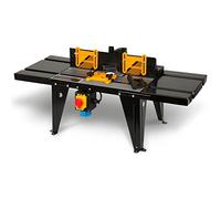 EBERTH Table de fraisage, Table de défonçage, établi pour défonceuse avec table de travail 870 x 330mm, diamètre maximal du panier de fraisage 150mm, hauteur de travail 280mm, butée angulaire