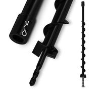 EBERTH Tarière de jardin en acier, diamètre 40 mm, longueur 800 mm, prise 20 mm, tarière hélicoïdale de jardin laquée noir