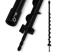 EBERTH Tarières de Jardin en Acier, diamètre 40 mm, Longueur 800 mm, logement 20 mm, tarière hélicoïdale de Jardin Peinte en Noir, tarière avec Tranchant à 45°, emboîtement avec Boulon de sécurité