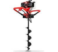 EBERTH Tarières Tarières de jardin essence 3 CV, avec 3 forets de 100, 150, 200mm de diamètre, grande poignée, 52ccm, moteur 2 temps, réservoir 1,2L