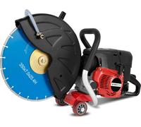 EBERTH Tronçonneuse à essence Motorflex Tronçonneuse pour coupe à eau et à sec (disque de 350mm, moteur 2 temps de 3 kW, 64,6 ccm de cylindrée,