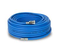EBERTH Tuyau à air comprimé, tuyau d'air haute pression pour compresseur, longueur 30m, diamètre 6mm x 11mm (intérieur x extérieur), raccord 1/4", 20 bar, accessoires pour outils pneumatique