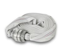EBERTH Tuyau d'incendie 1" Tuyau plat avec raccord Storz, tuyau longueur 10m, diamètre 1 pouce, tuyau en tissu, tuyau industriel