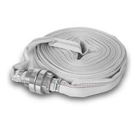 EBERTH 1" Tuyau de refoulement, Tuyau plat avec raccord Storz, longueur 20m, diamètre 1 pouce, Tuyau d'incendie, tuyau en textile, tuyau d'arrosage, tuyau de pompe, tuyau de jardin, Storz 25-D