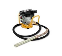 EBERTH Vibreur à Béton Essence 6,5CV / 4,8kW, Tête Vibrante en Acier Renforcé 45mm de Diamètre, Longueur de Tuyau 6m, Moteur 4 Temps, 196 cc, Cadre en Acier Pivotant à 360°