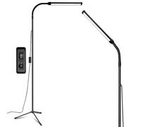 EBEST Lampadaire LED pour extensions de cils, travaux manuels, lampe sur pied réglable col de cygne à intensité variable pour visage, spa, salon de maquillage