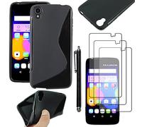 ebestStar - Coque Compatible avec Alcatel Idol 3 5.5 Etui Housse Silicone Gel TPU Souple Motif S-Line + Stylet + 3 Films d'écran, Noir [Appareil: 152.7 x 75.1 x 7.4mm, 5.4'']