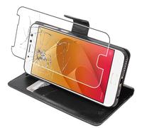 ebestStar - Coque Compatible avec ASUS Zenfone 4 Selfie Pro ZD552KL Etui PU Cuir Housse Portefeuille Porte-Cartes Support Stand, Noir + Film écran Verre Trempé [Appareil: 154 x 74.8 x 6.9mm, 5.5'']